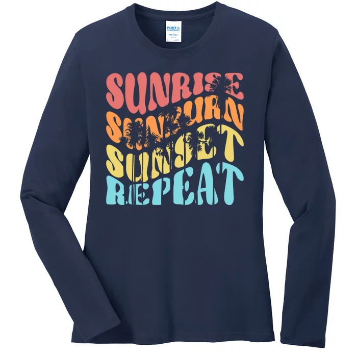 Sunride Sunburn Sunset Repeat Ladies Long Sleeve Shirt