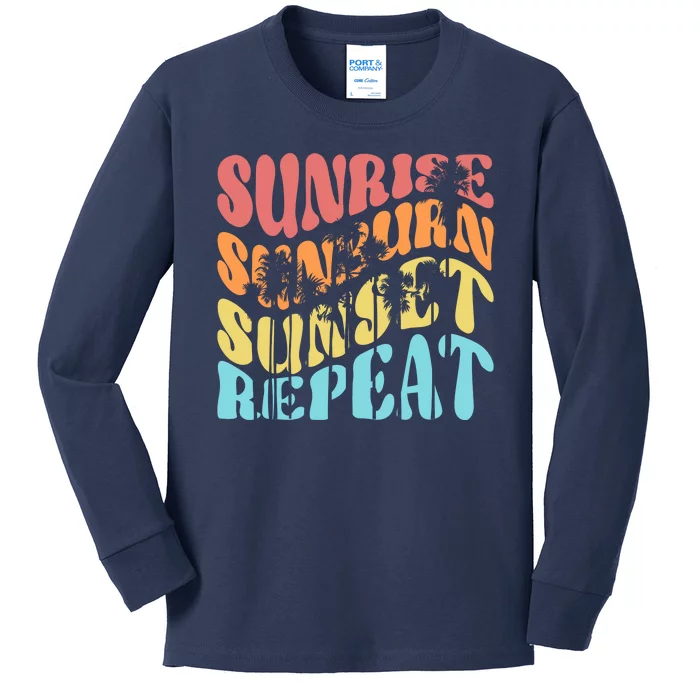 Sunride Sunburn Sunset Repeat Kids Long Sleeve Shirt