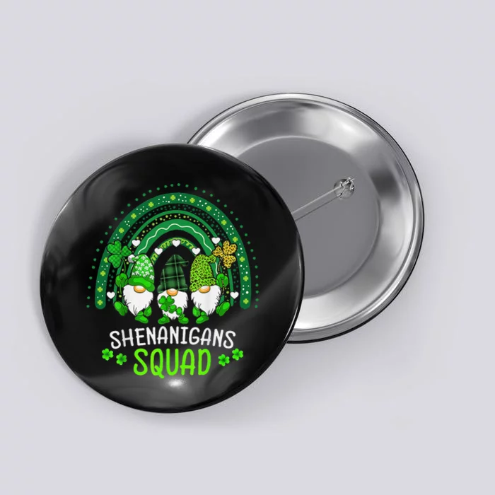 Shenanigans Squad St Patricks Day Gnomes Green Rainbow Irish Button