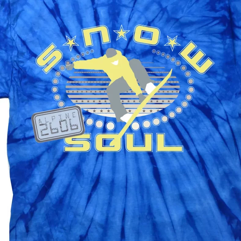 Snow Soul Skiing Ski Gift Cute Gift Tie-Dye T-Shirt