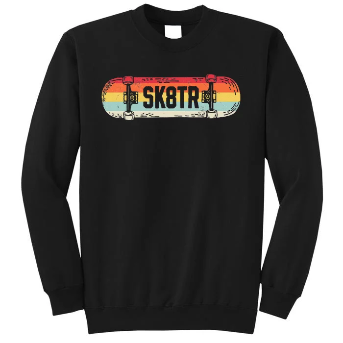 Skateboard Skater Skateboarder Retro Vintage Skateboarding Tall Sweatshirt