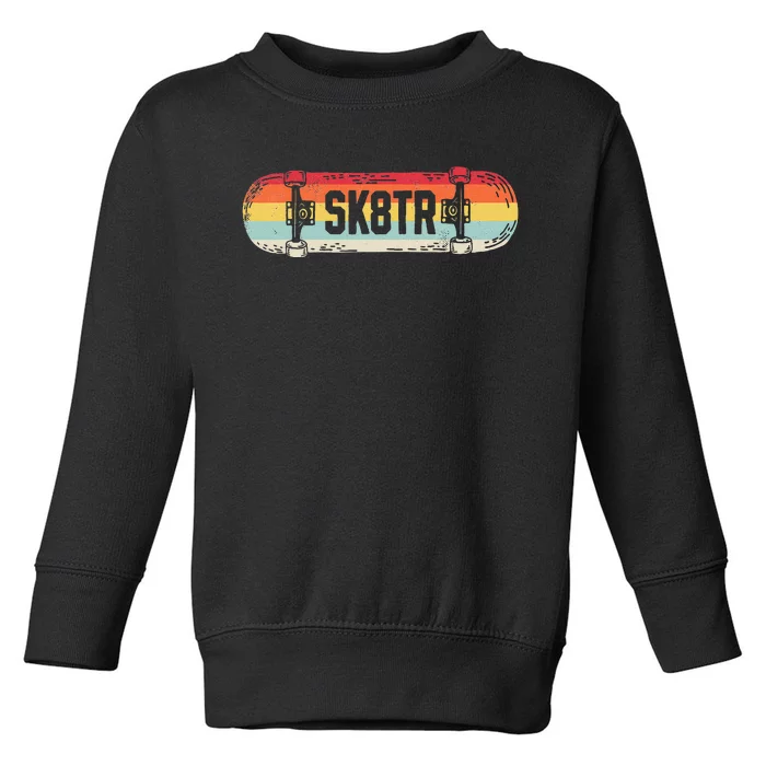 Skateboard Skater Skateboarder Retro Vintage Skateboarding Toddler Sweatshirt