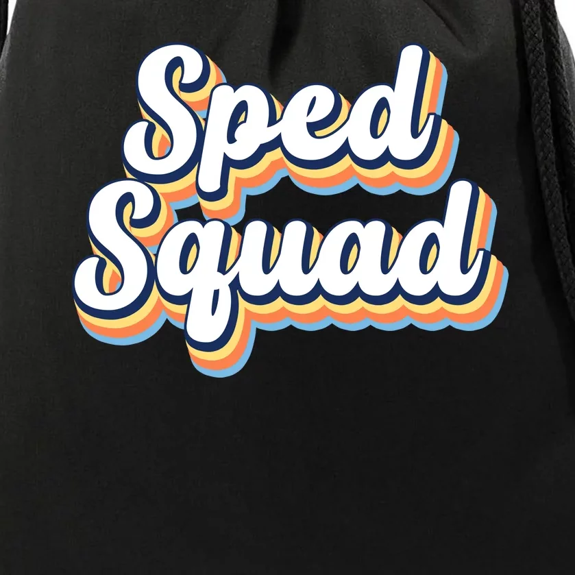 Sped Squad Special Education Retro Drawstring Bag