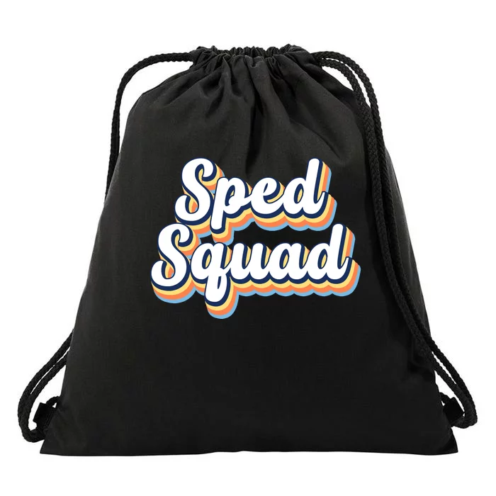 Sped Squad Special Education Retro Drawstring Bag