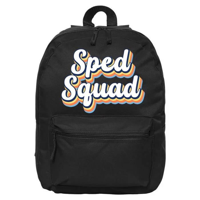 Sped Squad Special Education Retro 16 in Basic Backpack