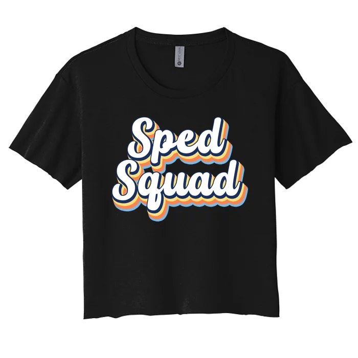 Sped Squad Special Education Retro Women's Crop Top Tee