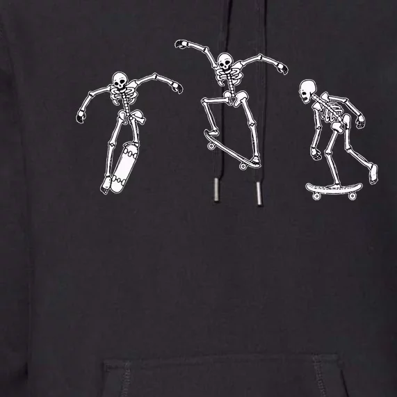 Skateboarding Skeletons Skeleton Skater Halloween Skate Premium Hoodie