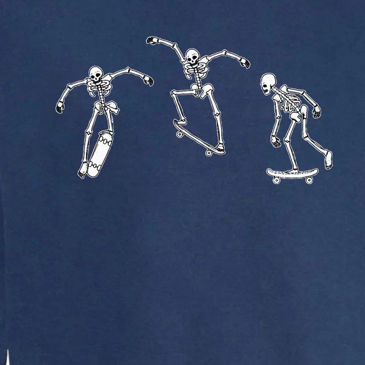 Skateboarding Skeletons Skeleton Skater Halloween Skate Garment-Dyed Sweatshirt