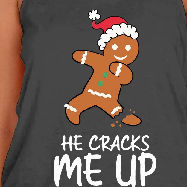 She's So Sweet  He Cracks Me Up Funny Couple Christmas Women's Knotted Racerback Tank