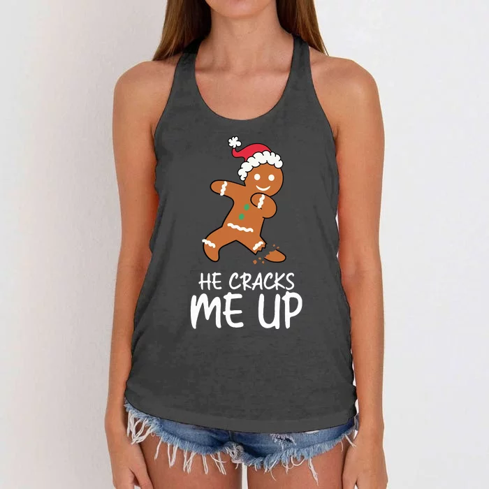 She's So Sweet  He Cracks Me Up Funny Couple Christmas Women's Knotted Racerback Tank