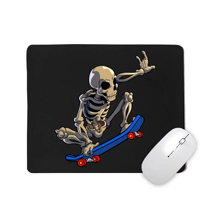 Skateboarding Skeleton Skater Skateboard Halloween Mousepad