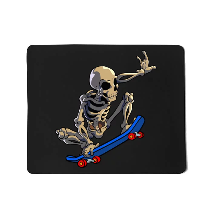 Skateboarding Skeleton Skater Skateboard Halloween Mousepad