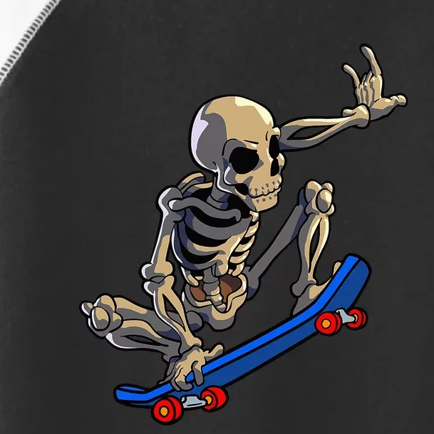 Skateboarding Skeleton Skater Skateboard Halloween Toddler Fine Jersey T-Shirt