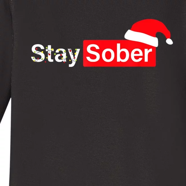 Stay Sober Santa Hat Baby Long Sleeve Bodysuit