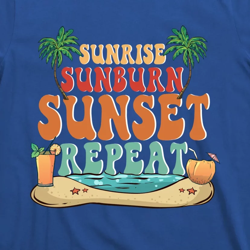 Sunrise Sunburn Sunset Repeat Summer Lovers Beach Lovers Great Gift T-Shirt