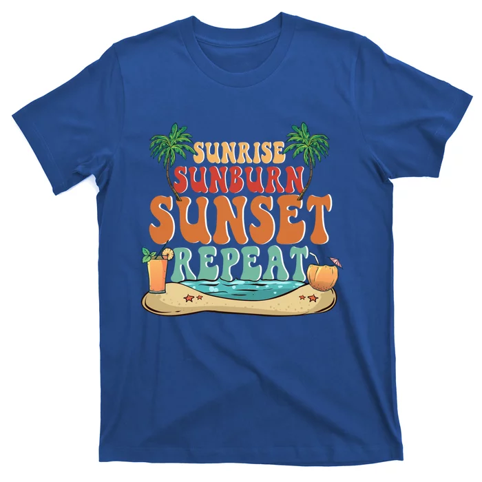 Sunrise Sunburn Sunset Repeat Summer Lovers Beach Lovers Great Gift T-Shirt