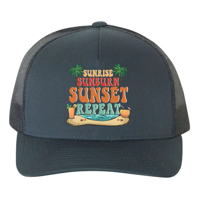 Sunrise Sunburn Sunset Repeat Summer Lovers Beach Lovers Great Gift Yupoong Adult 5-Panel Trucker Hat