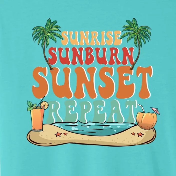 Sunrise Sunburn Sunset Repeat Summer Lovers Beach Lovers Great Gift ChromaSoft Performance T-Shirt