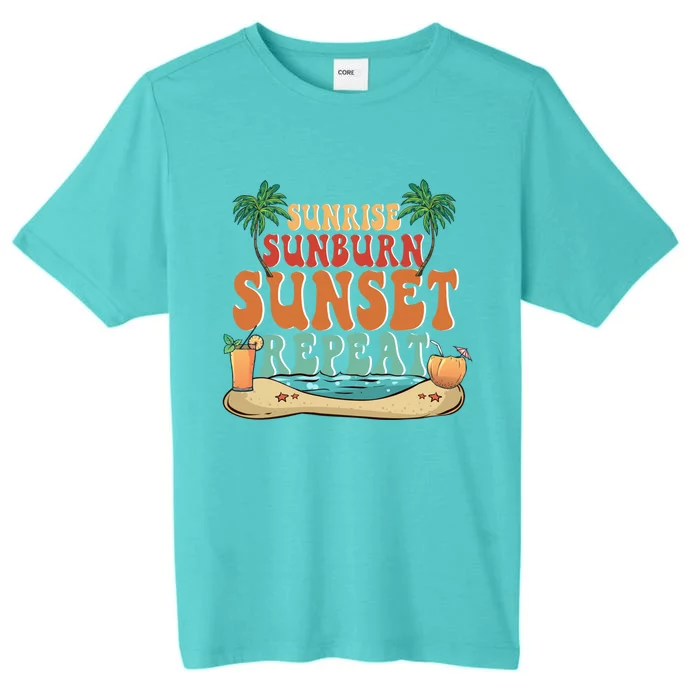 Sunrise Sunburn Sunset Repeat Summer Lovers Beach Lovers Great Gift ChromaSoft Performance T-Shirt