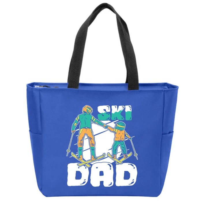 Ski Skier Skiing Gift Ski Dad Gift Zip Tote Bag