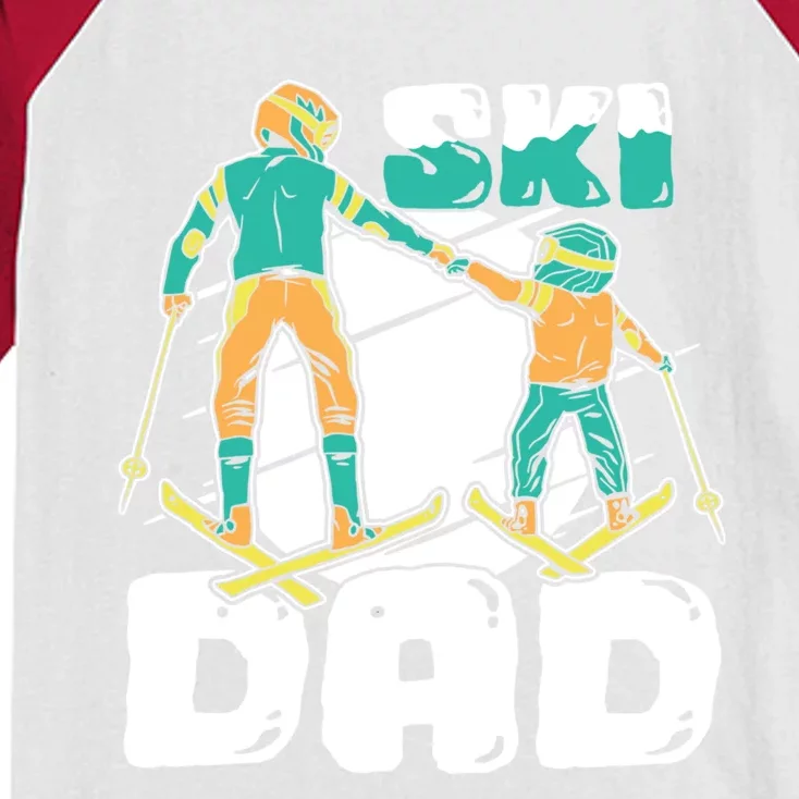 Ski Skier Skiing Gift Ski Dad Gift Kids Colorblock Raglan Jersey