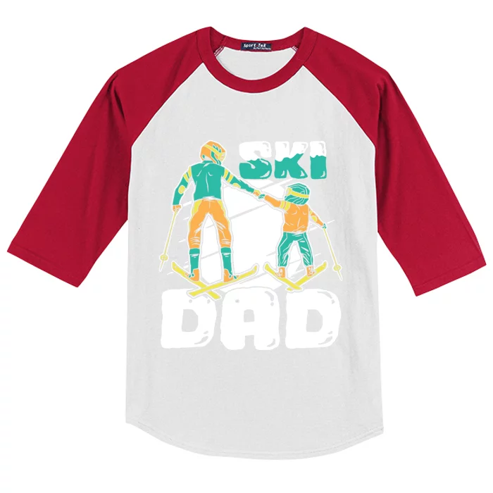 Ski Skier Skiing Gift Ski Dad Gift Kids Colorblock Raglan Jersey