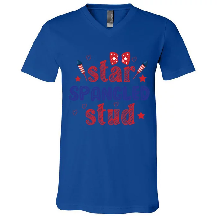 Star Spangled Stud Gift V-Neck T-Shirt