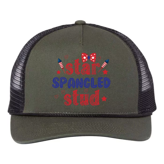 Star Spangled Stud Gift Retro Rope Trucker Hat Cap