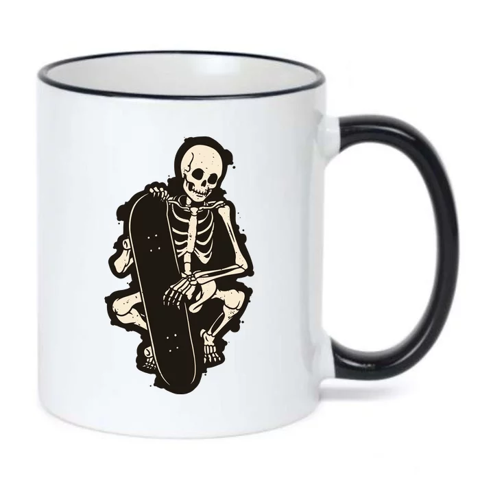 Skeleton Skateboarder Black Color Changing Mug