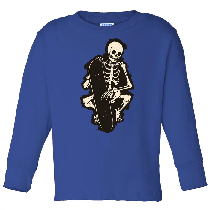 Skeleton Skateboarder Toddler Long Sleeve Shirt