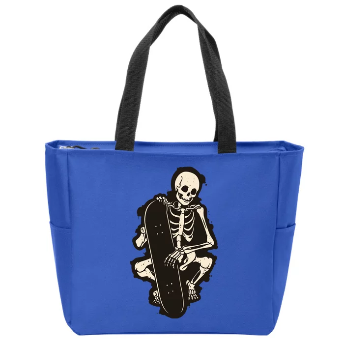 Skeleton Skateboarder Zip Tote Bag