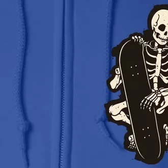 Skeleton Skateboarder Full Zip Hoodie