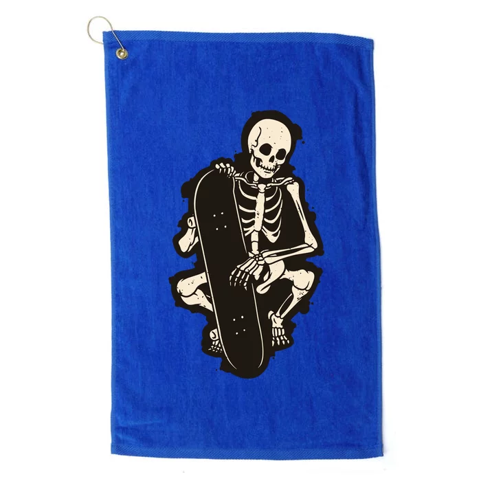 Skeleton Skateboarder Platinum Collection Golf Towel