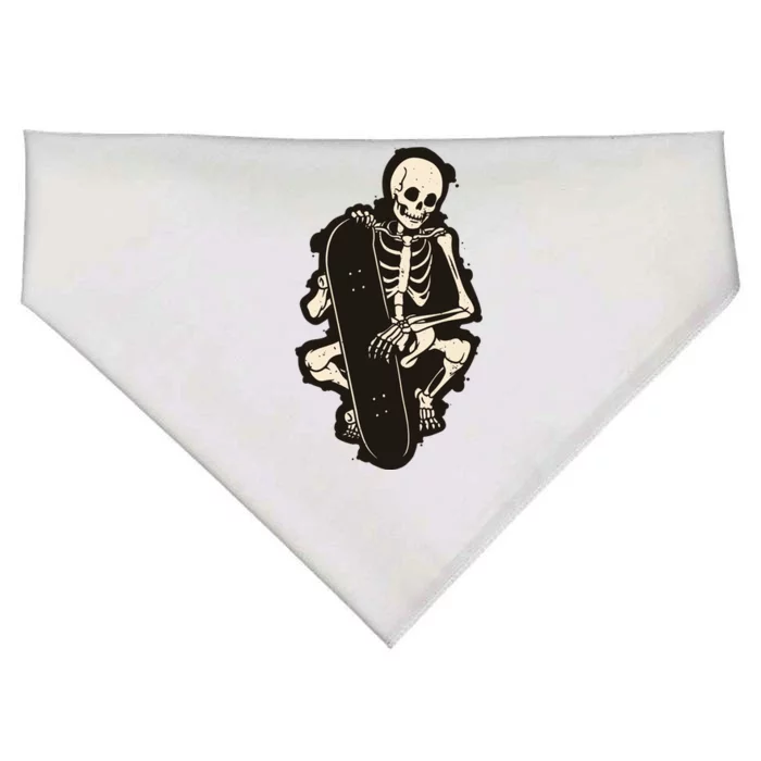 Skeleton Skateboarder USA-Made Doggie Bandana