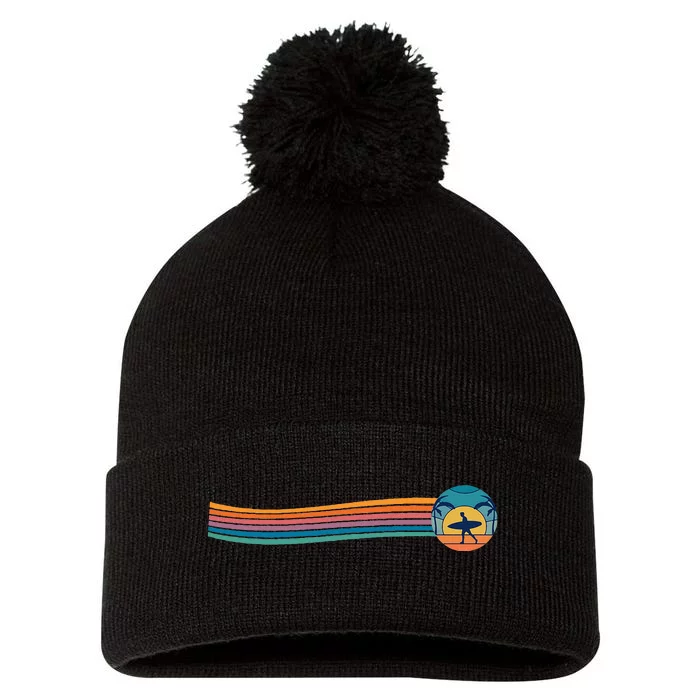 Surfboard Surf Surfer Surfboarder Pom Pom 12in Knit Beanie