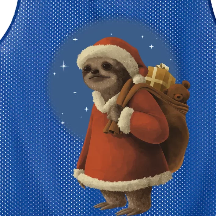 Santa Sloth Mesh Reversible Basketball Jersey Tank