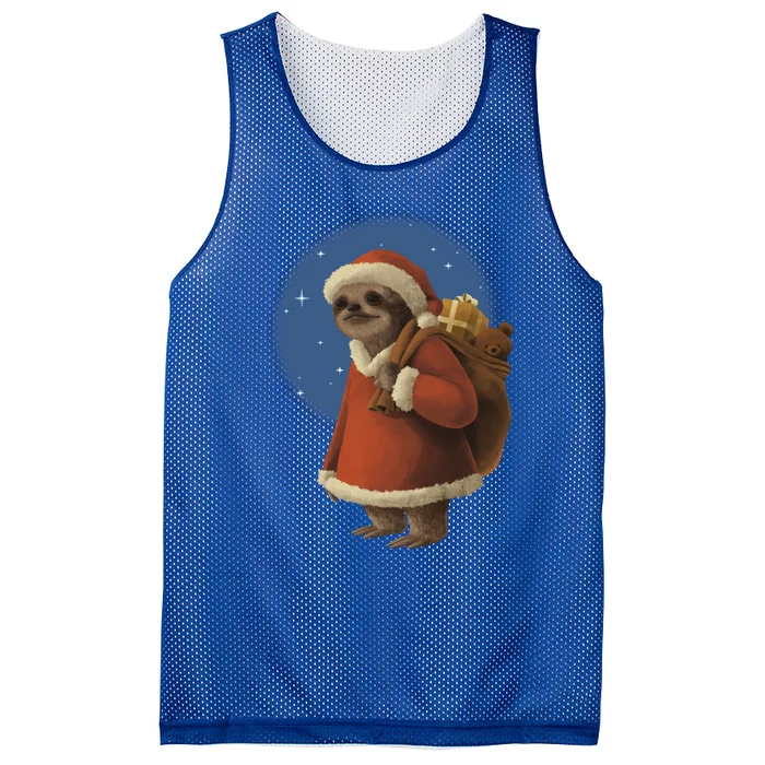 Santa Sloth Mesh Reversible Basketball Jersey Tank