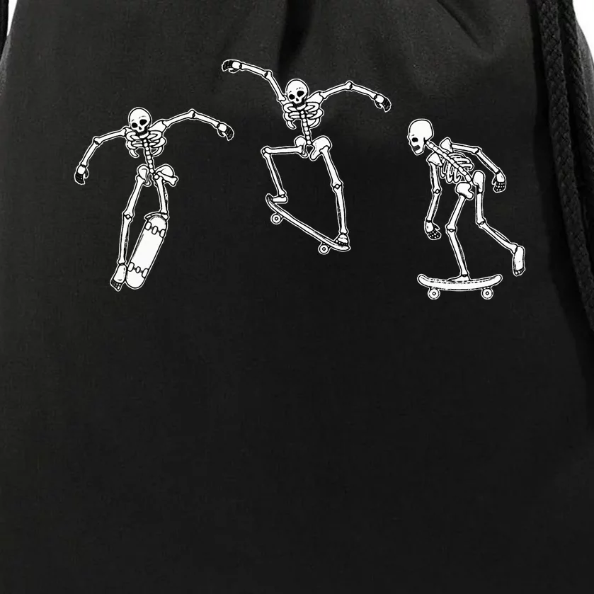 Skateboarding Skeletons Skeleton Skater Halloween Skate Drawstring Bag