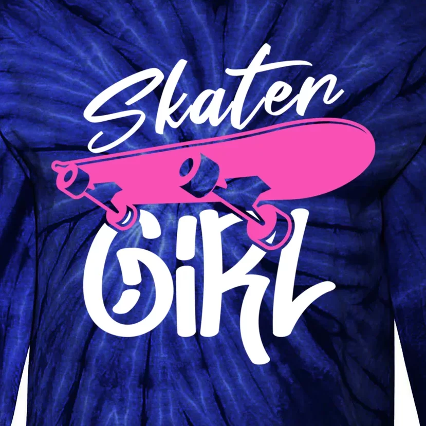 Skater Skateboard Skateboarding For Girl Tie-Dye Long Sleeve Shirt