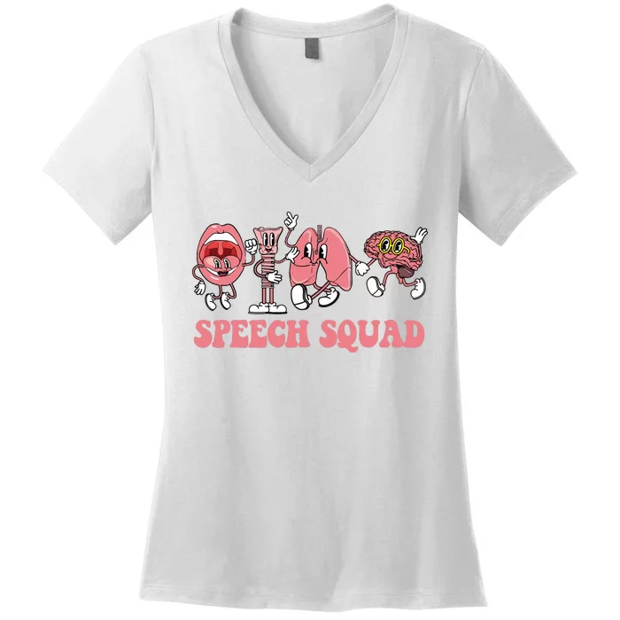 Slp Speech Squad Therapy Women's V-Neck T-Shirt