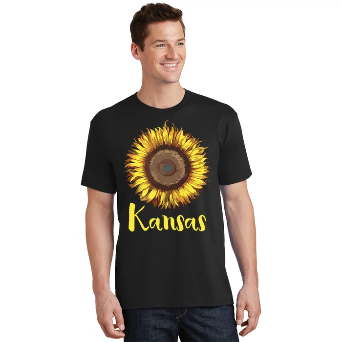 Single Sunflower State Of Kansas Flower T-Shirt