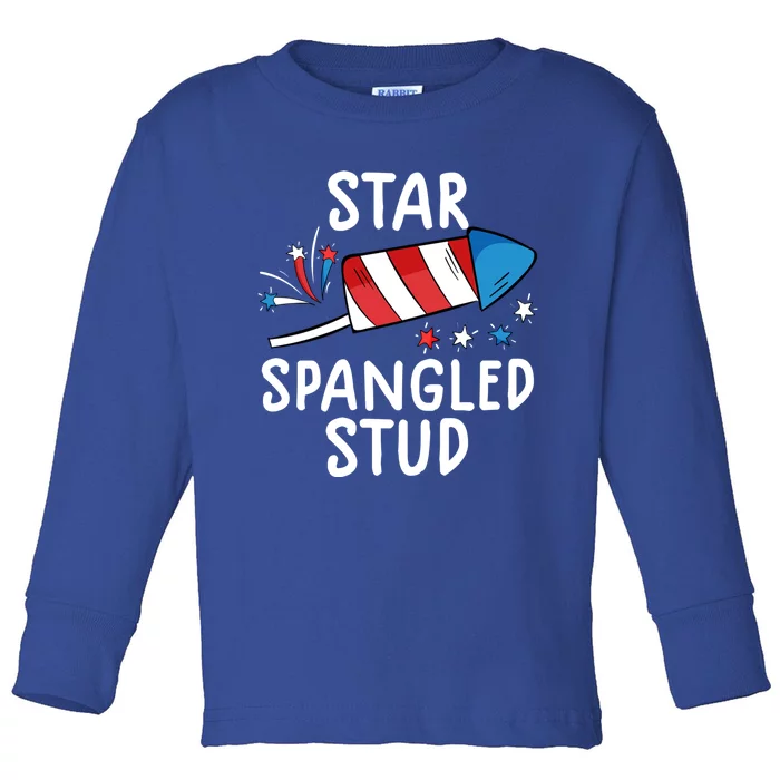 Star Spangled Stud Gift Funny 4th Of July Gift Meaningful Gift Toddler Long Sleeve Shirt