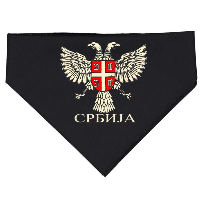 Serbia Srbija Serbian Serb Eagle Flag Cccc Cyrillic USA-Made Doggie Bandana