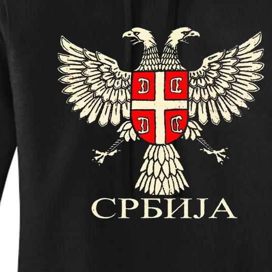 Serbia Srbija Serbian Serb Eagle Flag Cccc Cyrillic Women's Pullover Hoodie