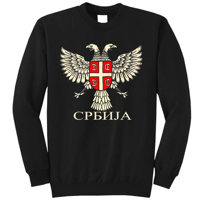 Serbia Srbija Serbian Serb Eagle Flag Cccc Cyrillic Tall Sweatshirt