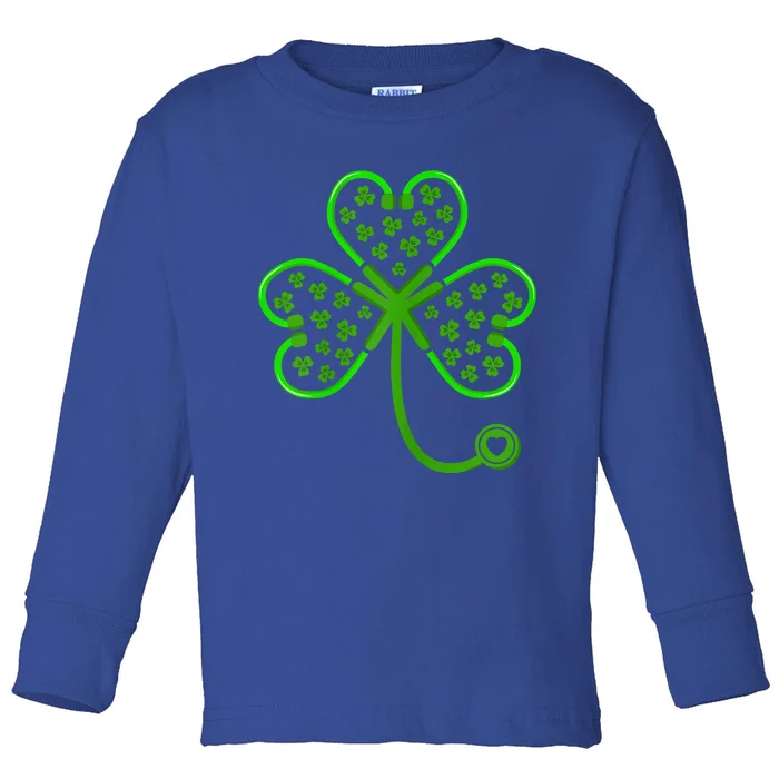 Shamrock Stethoscope Saint Patricks Day Nurse Lover Gift Toddler Long Sleeve Shirt