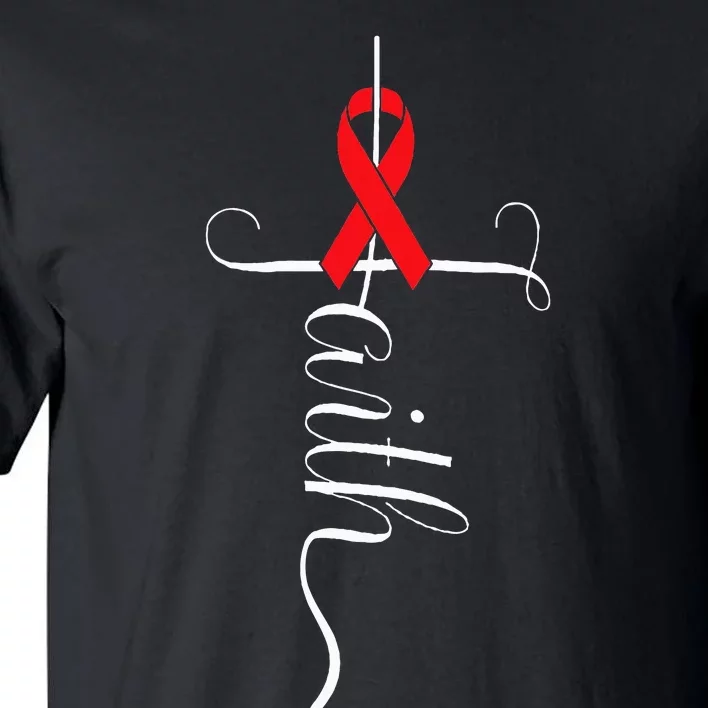 Stroke Survivor Stroke Awareness Red Ribbon Tall T-Shirt