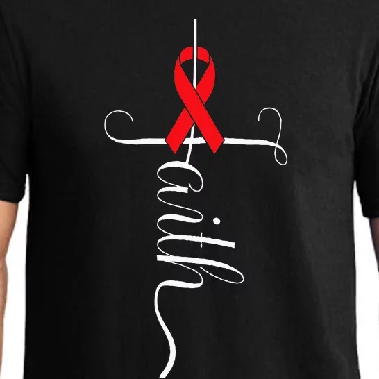 Stroke Survivor Stroke Awareness Red Ribbon Pajama Set