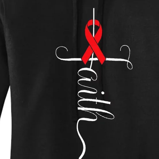 Stroke Survivor Stroke Awareness Red Ribbon Women's Pullover Hoodie