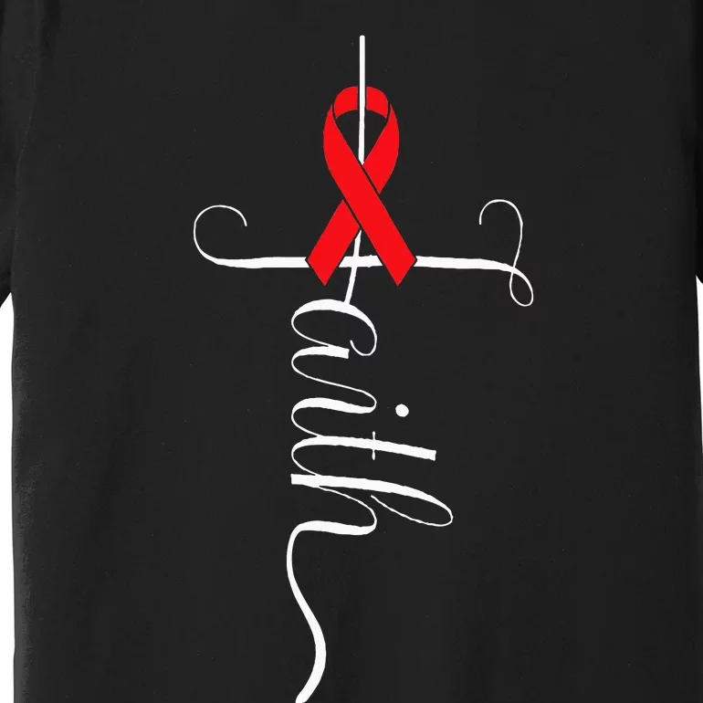 Stroke Survivor Stroke Awareness Red Ribbon Premium T-Shirt